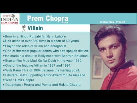 Biography Of Prem Chopra | Indian Film History