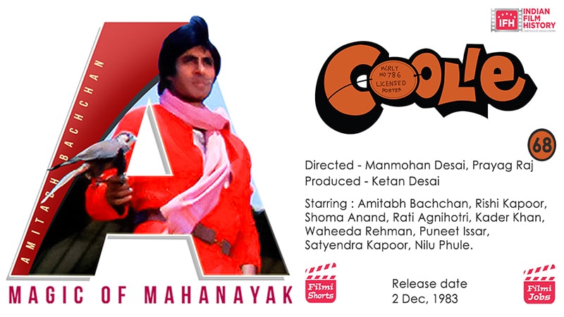 1983 Bollywood Classic 'Coolie' Starring Amitabh Bachchan, Rishi Kapoor ...