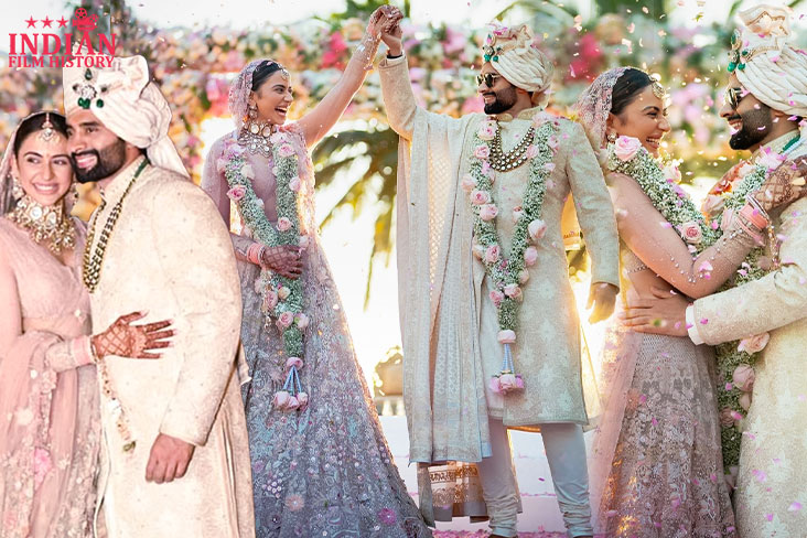 Decoding The Wedding Look Of Rakul Preet Singh And Jackky Bhagnani Another Bollywood Pastel Wedding