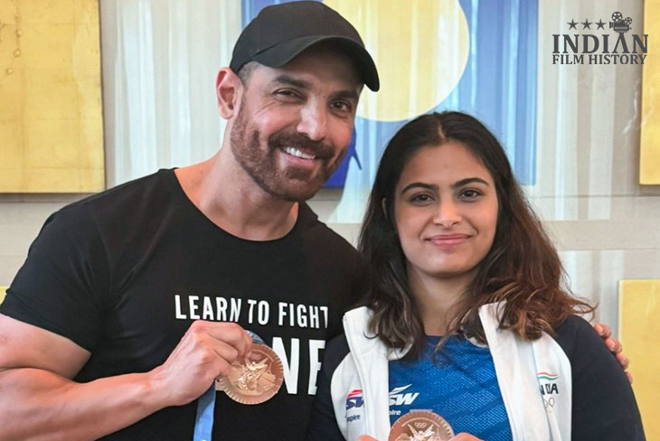 John Abraham Meets Olympic Medalist Manu Bhaker Ahead Of Vedaa Release