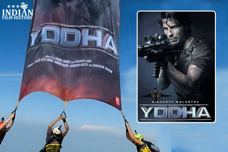 Sidharth Malhotra Reveals The Poster Of Upcoming Movie Yodha Above Dubai Skyline At 13,000 Ft