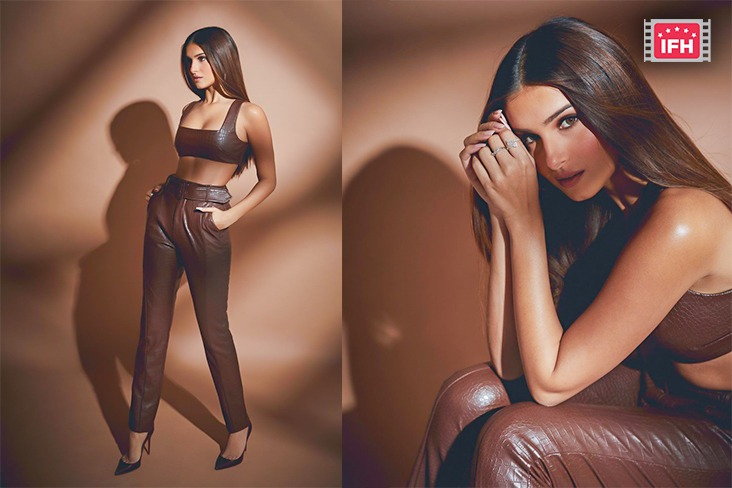 Tara Sutaria Stuns In A Chocolate Coloured Leather Attire During Tadap Promotions