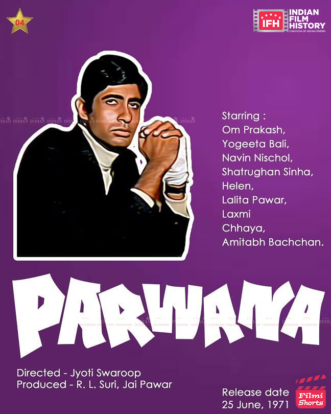 Parwana 1971, Amitabh Bachchan, Navin Nischol, Yogeeta Bali